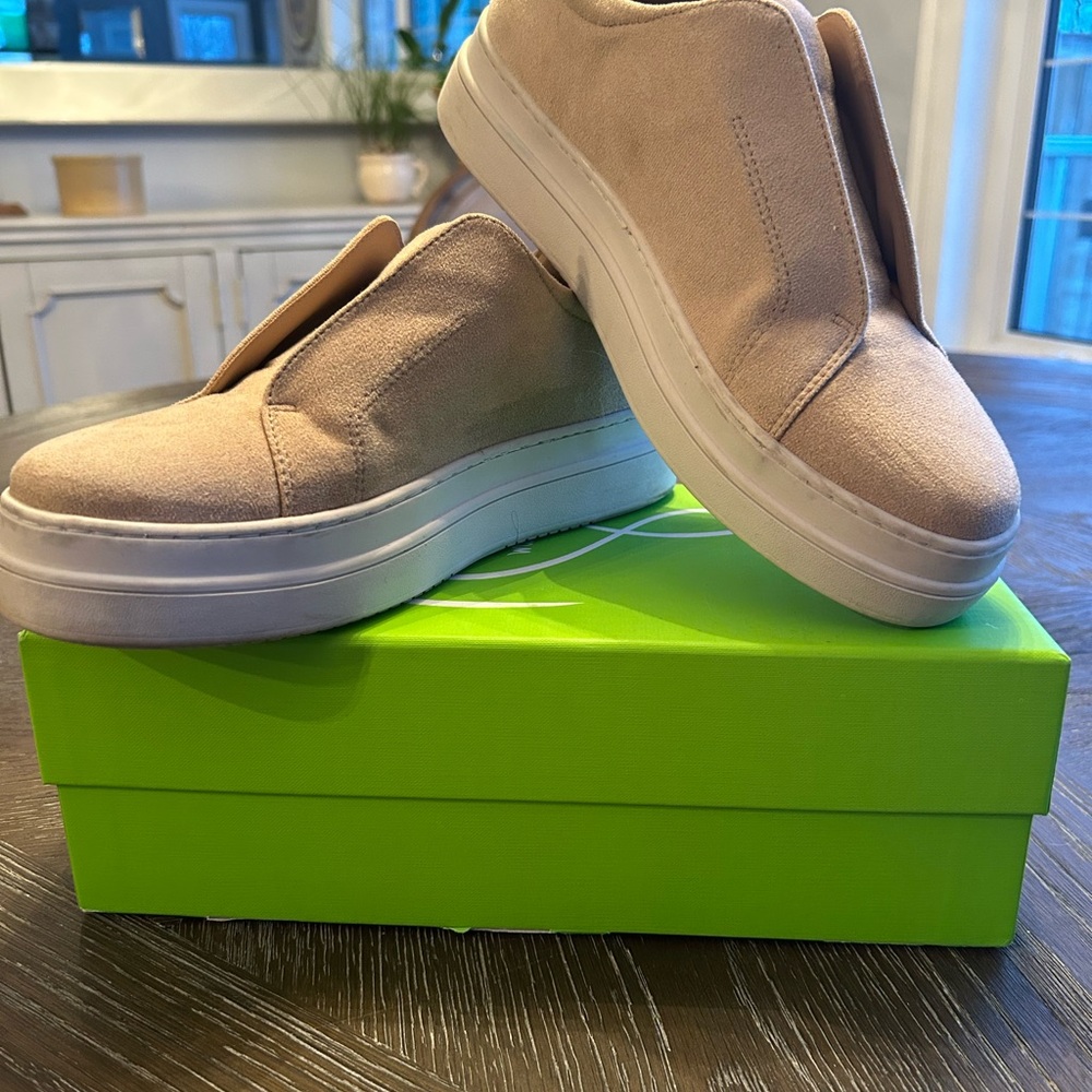 Women's Tan Slip-On Sneakers